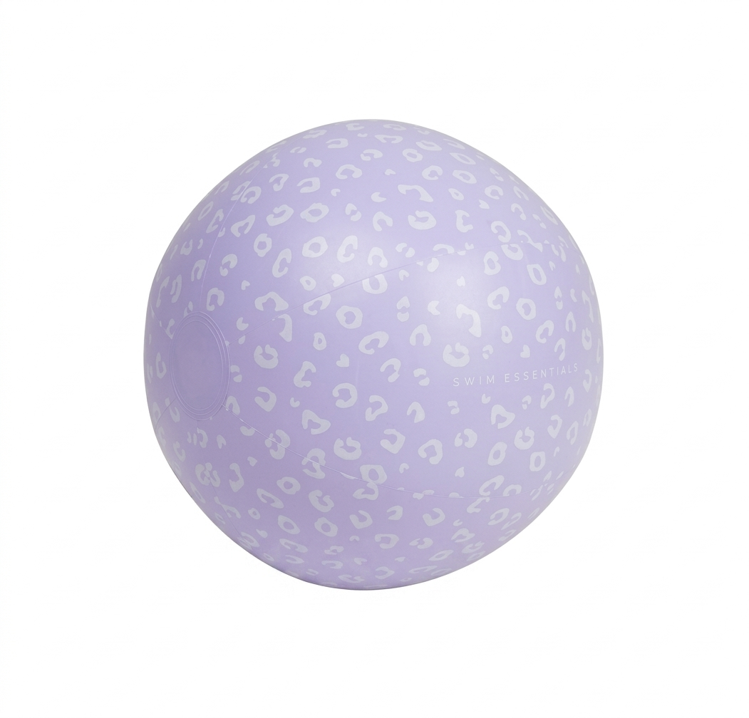 Ballon de Plage – Imprimé Léopard Lilas (51 cm) 💜