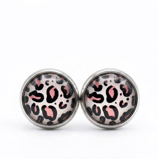 Boucles d'Oreilles "Petit Léopard Rose" – Look Félin & Girly 🐾 (Enfant)