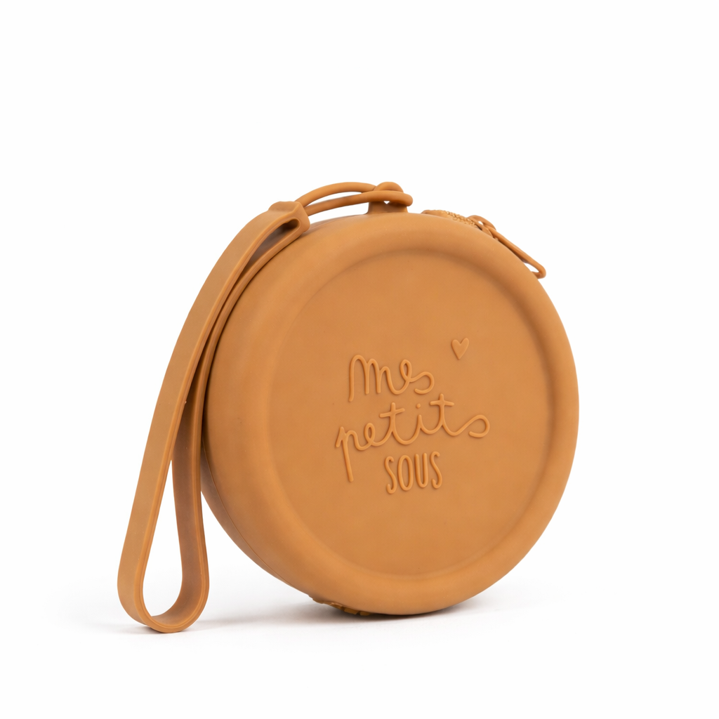 Porte-Monnaie en Silicone "Mes petits sous" – Caramel 💰