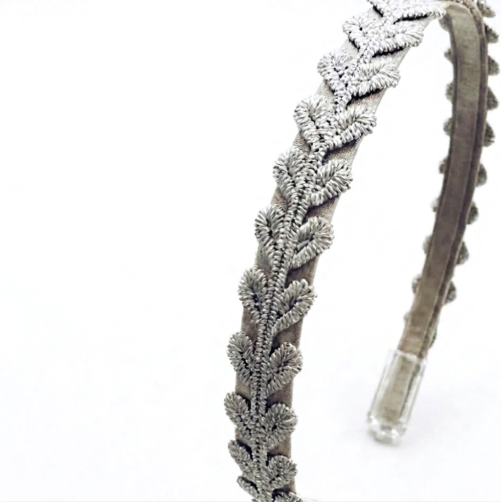 Serre-tête "Le Laurier d'Éden" – Broderie de Perles 👑 -