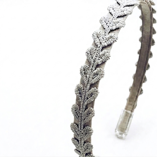 Serre-tête "Le Laurier d'Éden" – Broderie de Perles 👑 -